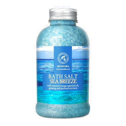 AROMATIKA trust the power of nature Bath Salt Sea Breeze 21.16 Oz with Natural Essential Oils Orange & Ginseng & Seaweed - Best for Good Sleep - Relaxing - Calming - Body Care - Beauty - Aromatherapy