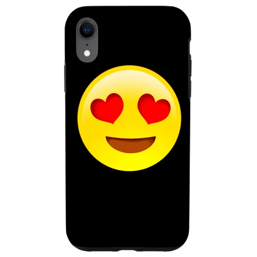 Proud Funny Sarcasm Phone Characters Emoticon R Us iPhone XR Heart Eyes Smiley Cute Big Smile Funny Love Face Emoticon Case