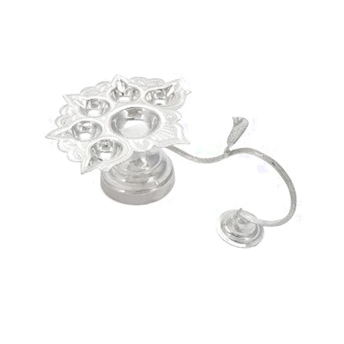 Vishaka Arts Panchaarti Diya in Pure Silver Oil Lamp Hindu Religion Puja Vessel for Aarti Pooja and Havan