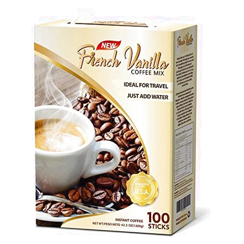 Cafe Mazel Café Mazel Instant Coffee - French Vanilla, Instant Coffee Mix, 3 in 1 Instant Coffee, 100 Sticks