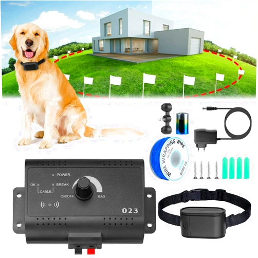 SUXIAN Electronic Dog Fence, Remote Dog Training Shock Collar & Underground/In-ground Electric Electronic Dog Boundary Containment Fence System,300m Wire, Harmless for All Dogs,for1dog