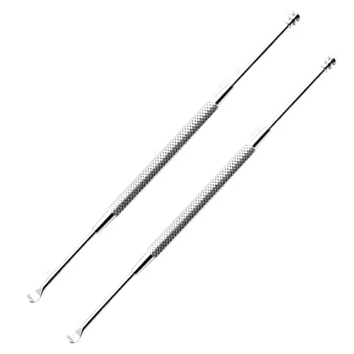 LUXXII 2 Pack - Stainless Steel Ear Spoon Portable Double-Ended Ear Pick Earwax Cleaning Tools Removal Ear Cleaner Spoon Spiral Ear Clean Tool