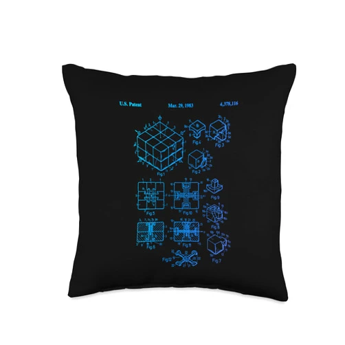 The Melting Cube - Competitive Speed Cubing Merch Competitive Puzzle Cube Rubik Patent Speed Cubing Retro Math Throw Pillow