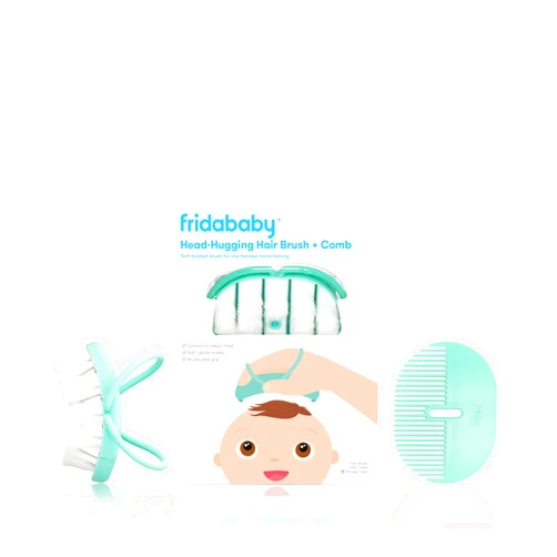 Frida Baby Infant Head-Hugging Baby Hairbrush and Comb Set, Newborn and Up