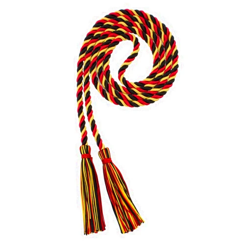 Tassel Depot Graduation Honor Cord - Black/Red/Gold - Every School Color Available - Made in USA