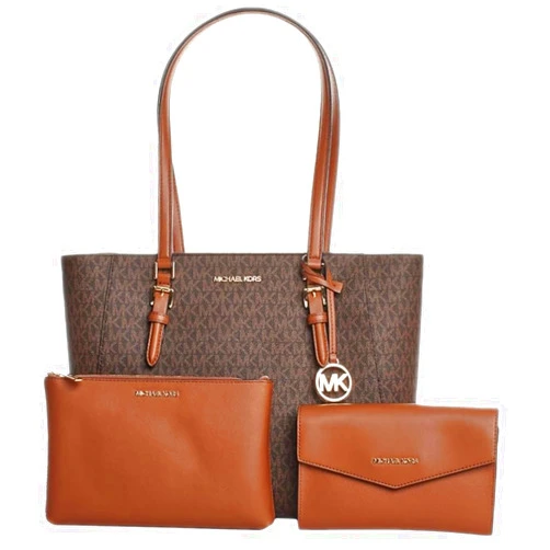 Michael Michael Kors Charlotte Large 3-in-1 Signature Logo Tote Bag (Brown)