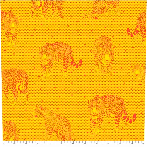 Free Spirit Fabrics Lil Jaguars - Papaya || Daydreamer