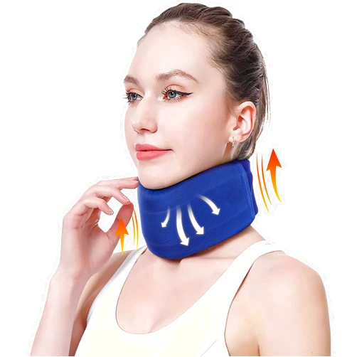 CozyHealth Neck Brace for Neck Pain and Support, Soft Neck Support Relieves Pain & Pressure in Spine for Women & Men, Wrap Align Stabilize Vertebrae Foam Cervical Collar for Sleeping (GBlue, M, 3.5