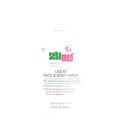 Sebamed Paraben-Free Liquid Face and Body Wash with Pump pH 5.5 Dermatologist Recommended Mild Hydrating Cleanser for Sensitive Skin 13.5 Fluid Ounces (400 Milliliters)