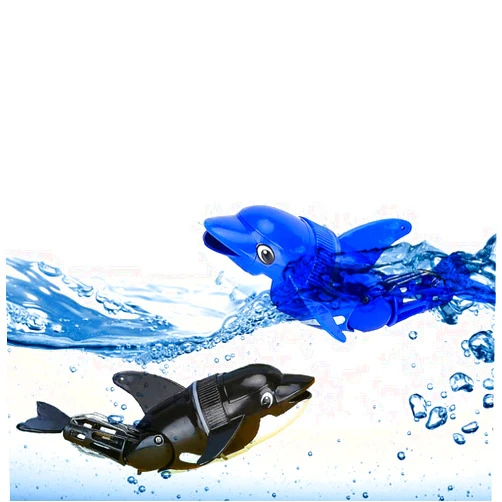 NEXTAKE Electric Rollover Dolphin Bath Toy, Bathtub Rolling Fish Water Play for Toddlers Kids Ages 3+ – Automatic Tubmling & Swimming (Blue+Black)