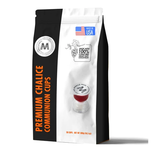 The Miracle Meal Travel Pack - The Miracle Meal Pre-Filled Premium Chalice Cup - Bag of 50 with Wafer and 100% Concord Grape Juice