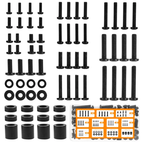 Solid As Mountain Universal TV Mounting Hardware Screw Kit Set with Box - M4 M5 M6 M8 Screws and Washers Spacers, Replacement Screws for TV VESA Mounting, Fits Most TV/Monitor up to 80 inch
