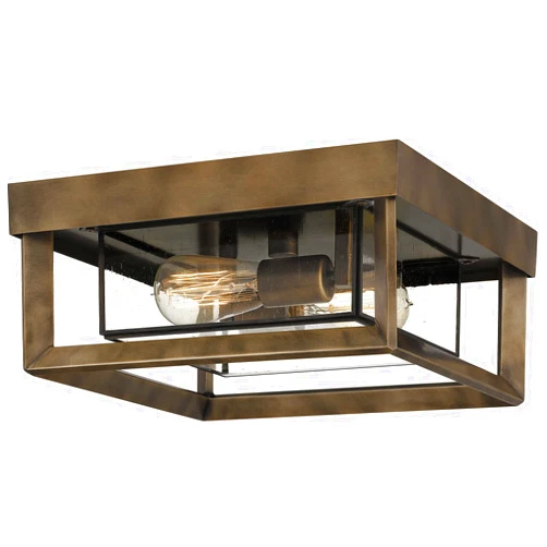 Quoizel INF1613SU Infinger Transitional Clear Seedy Glass Medium Semi-Flush Mount Ceiling Light, 2-Light 150 Total Watts, 6
