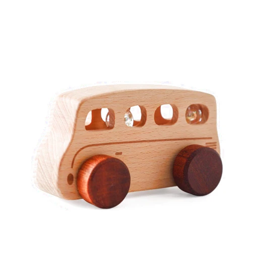 ibwaae Wooden Cars Toys, Montessori Toys for Babies, Baby Toy Cars for Toddlers, Wood Push Truck Vehicle Wooden Baby Toys for Boys Girls