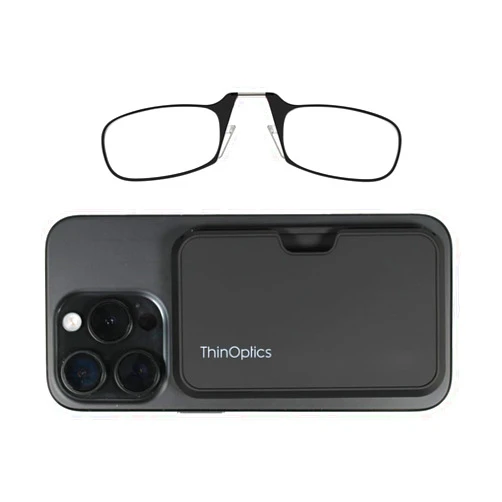 Always With You by ThinOptics Slim Reading Glasses with Case that Sticks to Your Phone - Ultra-Thin Armless Pocket Readers