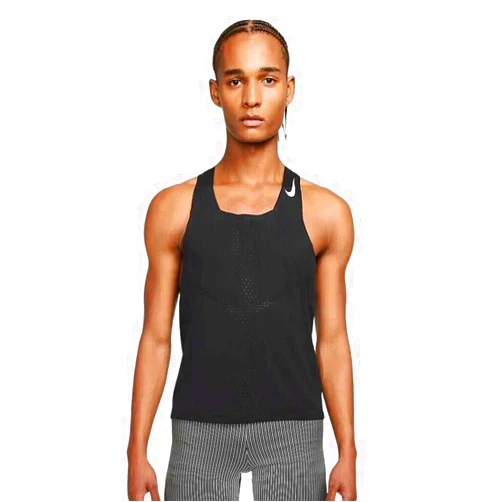 Nike Dri-FIT ADV AeroSwift Men's Racing Singlet (as1, Alpha, l, Regular, Regular, Black/White)