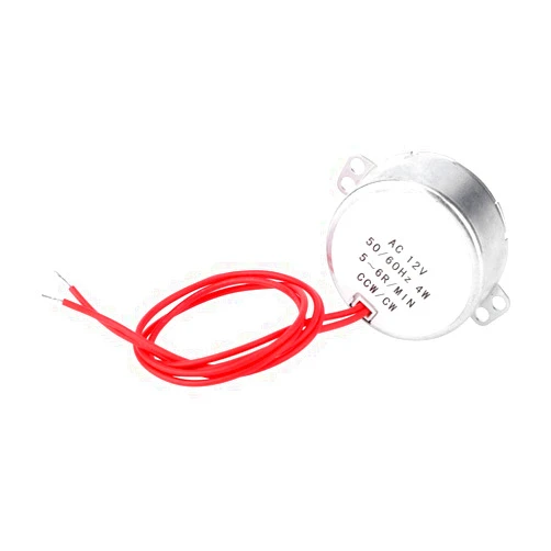 Yuecoom Reversible Synchronous Motor, TYC30 Synchronous Motor AC 12V 4W 5-6RPM CCW/CW with Wire Lead for Hand-Made Model School Project