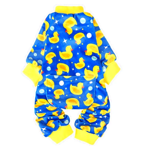 PUPTECK Soft Fleece Dog Pajamas for Small Medium Dogs, Adorable Puppy Sweaters Clothes Jumpsuit Pjs, Lightweight Cat Coat Pet Apparel, Blue, XL