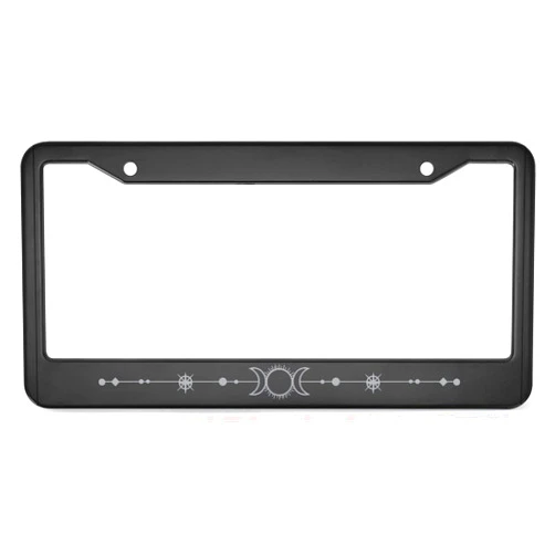 FoDuoDuo Triple Moon - Triple Goddess Laser Etched License Plate Frame Aluminum Black Car Cover Tag Holder with 2 Holes License Plate Cover 12 x 6 Inch (frame-118)