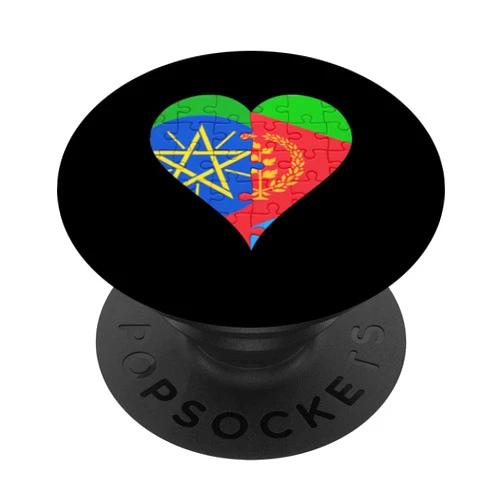 Ethiopian Eritrean Flag Products By DNZ Ethiopian Eritrean Flag Heart PopSockets Swappable PopGrip