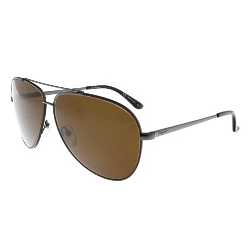 Ferragamo Salvatore Ferragamo Aviator Sunglasses SF131S 067 Gunmetal/Cocoa 60mm 131