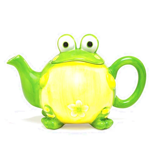 Burton+BURTON Adorable Toby the Toad/Frog Teapot For Kitchen Decor, Green, 32 oz