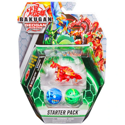 Bakugan Starter Pack 3-Pack, Nillious Ultra, Geogan Rising Collectible Action Figures