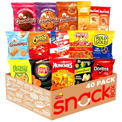 Frito Lay Ultimate Snack Care Package, Variety Assortment of Chips, Cookies, Crackers & More, (Pack of 40)