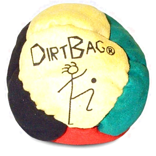 World Footbag Dirtbag Footbag 8-Panel Synthetic Suede and Sand Filled Hacky Sack Footbag | Yellow/Black/Green/Red (PN: 1711)