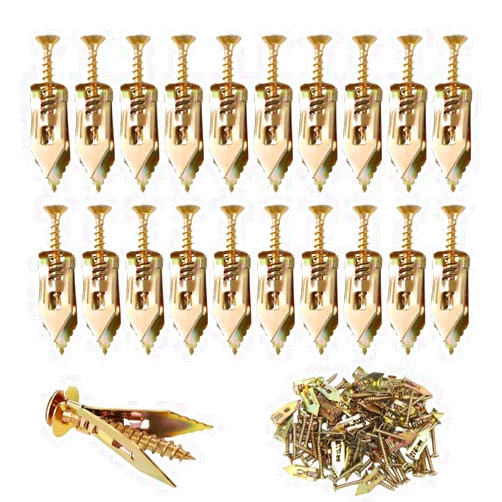 Bysku Upgraded Self-Drilling Anchors Screws, 2024 New Premium Drywall Anchors and Screws Kit, Easy Application No Drill or Holes in Wall