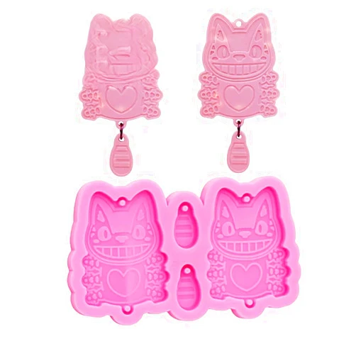 VERAKING New 2024 Glossy Crossing Animal Earrings Silicone Molds DIY Handmade Keychain Pendant Earrings Epoxy Silicone Mold Tray Mold Decoration Kitchen Accessories Creative Gift