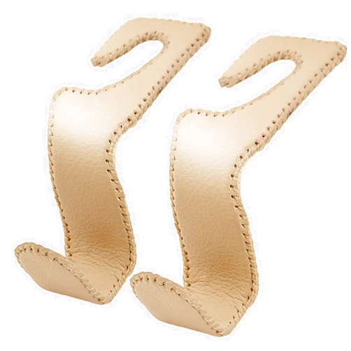 AXELECT Headrest Hooks for Car, Purse Hooks for Purse and Bags,2 PCS Car Purse Holder Leather Hanger Holder Hook, for Hanging Purses and Bags and Coats Beige