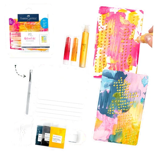 Faber-Castell 20 Minute Studio Abstract Art for Beginners - Mixed Media Adult Arts and Crafts with Gelatos