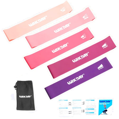 WIKDAY Resistance Bands for Working Out Exercise Loop Bands Workout Bands Set for Men Women Body Stretching, Crossfit Training, Home Workout, Physical Therapy, Booty Legs, Set of 5