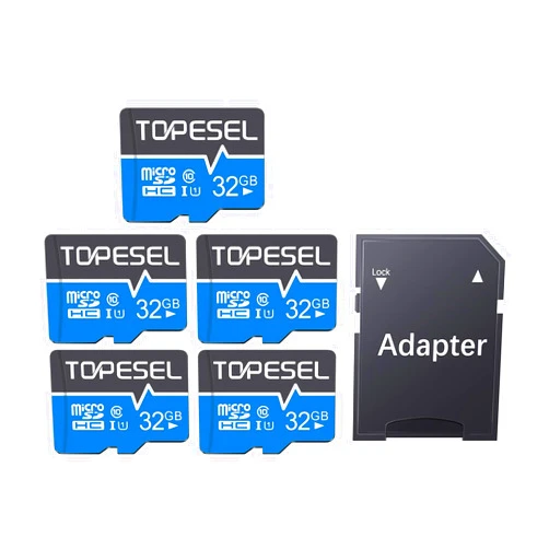 TOPESEL 5-Pack 32GB Micro SD Card Class 10 Micro-SDXC Memory Card UHS-I, High Speed Flash TF Card for Security Camera/Smartphone/Drone/Dash Cam/Tablet/PC, C10, U1, 32GB 5Pack