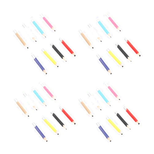 JTLB 80pcs Dollhouse Colorful Pencil Set Wooden Accessories Craft Accessory Dollhouse Colorful Pencils Made of Linden Wood for DIY Decoration