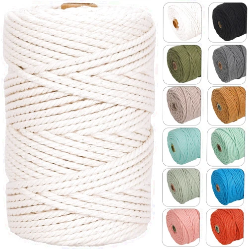 NOANTA 4mm 109yards Macrame Cord Natural Color Cotton Rope for Wall Hanging, Plant Hangers, Crafts, Knitting