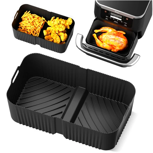 Luxital Silicone Air Fryer Liners for Ninja DZ071 - Reusable Food Grade Replacement Tray Basket - Dishwasher Safe Air Fryer Accessories - BPA Free - 7QT