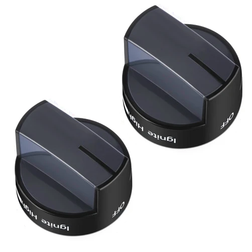 TURNEGOO W10339442 Gas Stove Knobs, Cooktop Surface Burner Control Knobs Black Replacement, Compatible with Whirlpool Gas Range/Stove/Oven, Replaces WPW10339442 PS11753188 (2packs)