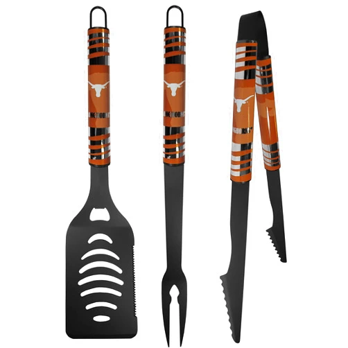 Siskiyou Sports NCAA Texas Longhorns 3 pc Black Tailgater BBQ Set, One Size
