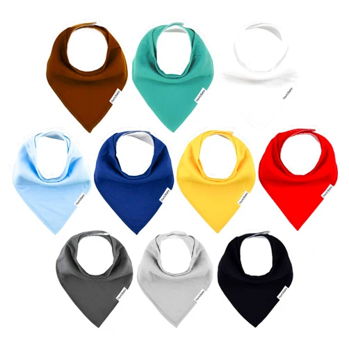 TheAZBaby Baby Bandana Drool Bibs 10-Pack Baby Bibs for Boys, Girls, Unisex for Teething and Drooling