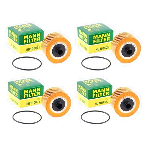 Newparts Mann Set of 4 Engine Oil Filters HU10002Z For Smart Fortwo Forfour 16-18 1.0 0.9