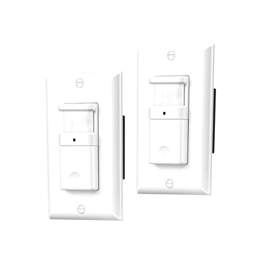 DEWENWILS Motion Sensor Light Switch, Single Pole, Motion Activated Wall Switch, Needs Neutral Wire, 5A for Hallway, Bathroom, Storage Room, 2 Pack, UL Listed, White
