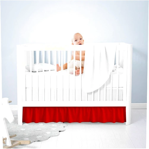 Dee's Collection Ruffled Crib Bed Skirt Standard - 52x28 Inch Nursery Toddler Ruffle Bedding Skirt 14