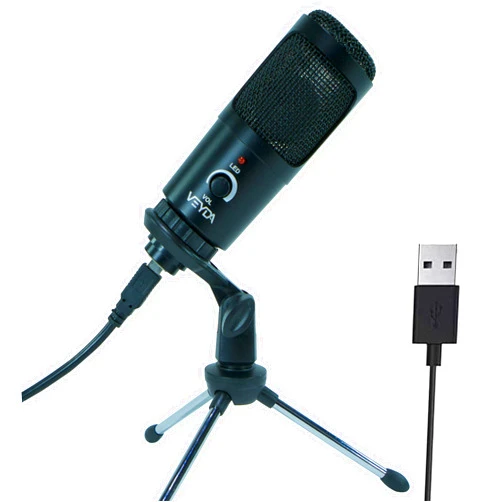 Cam Caddie USB Microphone,VEYDA Metal Condenser Recording Microphone for Laptop MAC or Windows Cardioid Studio Recording Vocals, Voice Over Streaming Broadcast and YouTube Videos-K669B