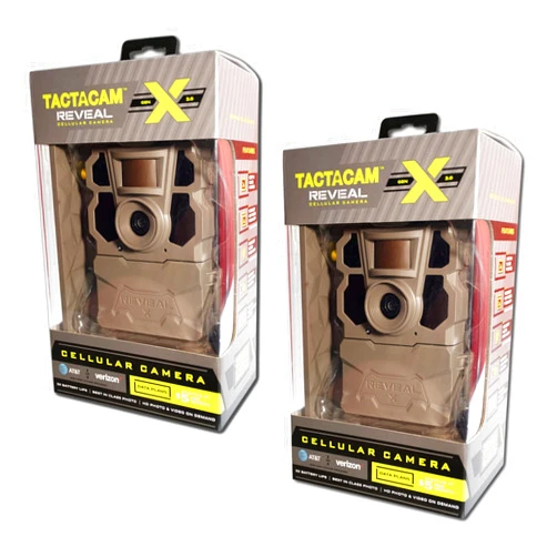 TACTACAM 2 Pack Reveal X Gen 2.0 LTE Cellular Trail Camera AT&T and Verizon, HD Video/Photo, Low Glow IR LED Flash (TA-TC-XG2) for Hunting, Security, Surveillance
