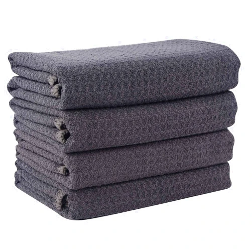 VIVOTE Microfiber Kitchen Towels Super Absorbent, Soft and Solid Color Dish Towels, Waffle Weave Kitchen Dish Cloths Fast Drying Reusable Cleaning Cloths Tea Towels (4pack Grey, 16 Inch X 24 Inch)