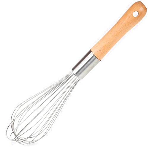 Kitchen Delight Classic Stainless Steel Wooden Handle Whisk 11-Inch | Perfect Whisking Size | Kitchen Whisk for Beating, Blending, Whisking, Stirring, Cooking, Egg, Flour | by Kitchen Delight