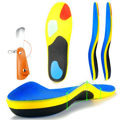 MIBATUS Insoles Men Work Boots Standing All Day High Arch Heavy Duty Support Flat Feet Orthopedic Insoles for 220+lbs Work Insoles Relief Plantar Fasciitis Heel Pain, Shoe Horn, 2 Pairs L
