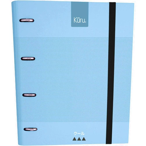 Grafoplás 88103030. 4-Ring Binder with Replacement and Rubber, A4 Hardcover, Blue, Dividers and Refill 100 Sheets 5 x 5 Square, Carpebook, Kuru